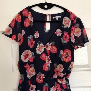 Floral cap sleeve fit & flare summer dress size S